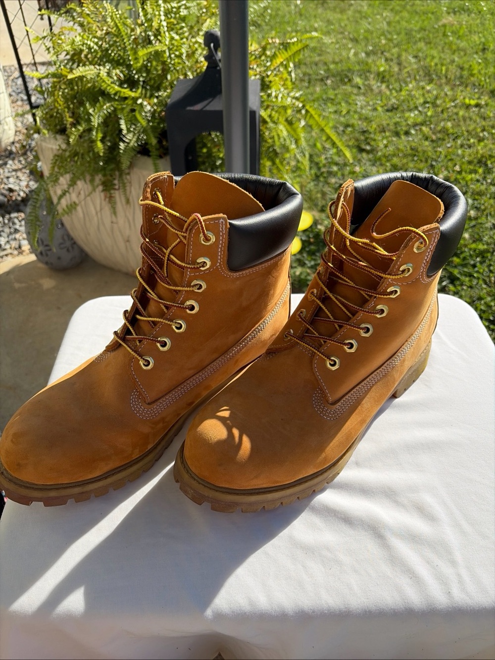 Timberland Wheat Brown Lace-Up Leather Work Boots size 10 men’s